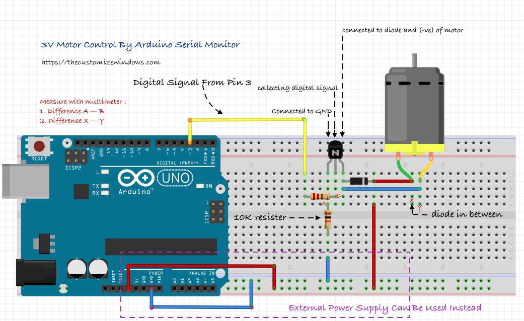 Arduino 3V Motor Control Speed Variation